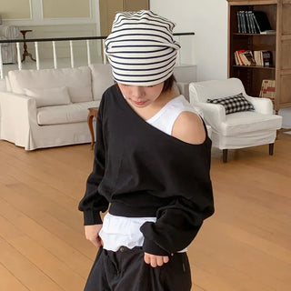 Moderni Striped Cotton Beanie Hat