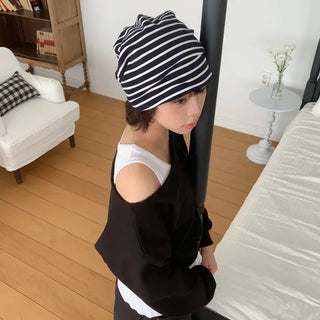 Moderni Striped Cotton Beanie Hat
