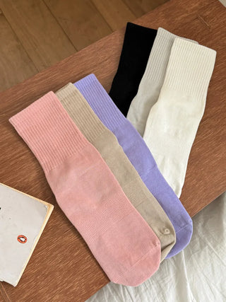 Basic Semi-ribbed Yoga Pilates Home Workout Stretchy Non-slip Workout Socks