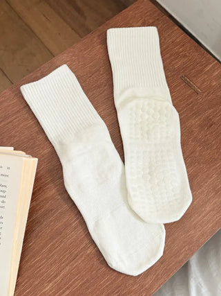 Basic Semi-ribbed Yoga Pilates Home Workout Stretchy Non-slip Workout Socks