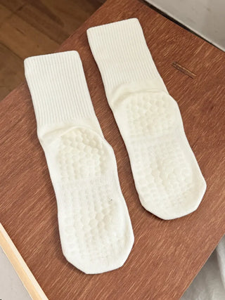 Basic Semi-ribbed Yoga Pilates Home Workout Stretchy Non-slip Workout Socks