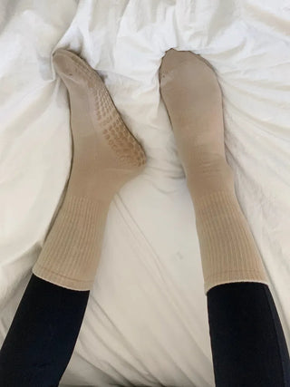 Basic Semi-ribbed Yoga Pilates Home Workout Stretchy Non-slip Workout Socks