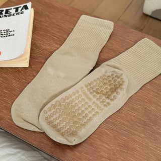 Basic Semi-ribbed Yoga Pilates Home Workout Stretchy Non-slip Workout Socks
