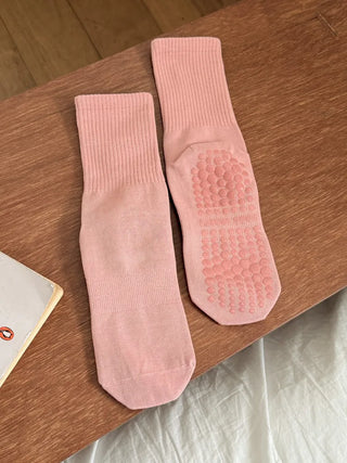 Basic Semi-ribbed Yoga Pilates Home Workout Stretchy Non-slip Workout Socks