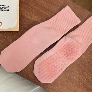 Basic Semi-ribbed Yoga Pilates Home Workout Stretchy Non-slip Workout Socks