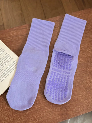 Basic Semi-ribbed Yoga Pilates Home Workout Stretchy Non-slip Workout Socks