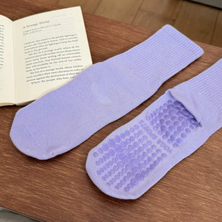 Basic Semi-ribbed Yoga Pilates Home Workout Stretchy Non-slip Workout Socks