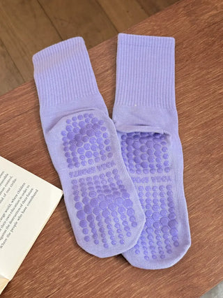 Basic Semi-ribbed Yoga Pilates Home Workout Stretchy Non-slip Workout Socks