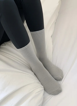 Basic Semi-ribbed Yoga Pilates Home Workout Stretchy Non-slip Workout Socks
