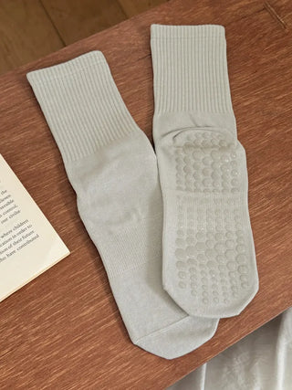Basic Semi-ribbed Yoga Pilates Home Workout Stretchy Non-slip Workout Socks
