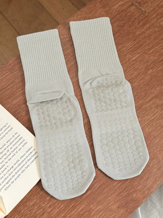 Basic Semi-ribbed Yoga Pilates Home Workout Stretchy Non-slip Workout Socks