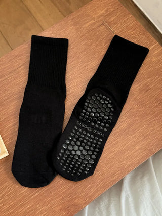 Basic Semi-ribbed Yoga Pilates Home Workout Stretchy Non-slip Workout Socks