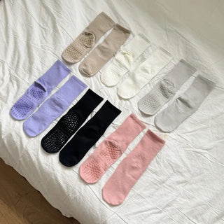 Basic Semi-ribbed Yoga Pilates Home Workout Stretchy Non-slip Workout Socks