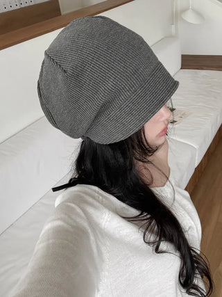 Mood Line Loose Fit String Oversized Beanie Hat