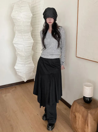 Mood Line Loose Fit String Oversized Beanie Hat