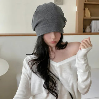 Mood Line Loose Fit String Oversized Beanie Hat