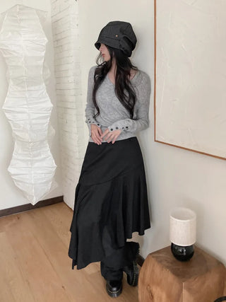 Mood Line Loose Fit String Oversized Beanie Hat