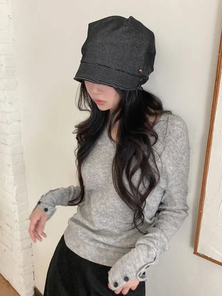 Mood Line Loose Fit String Oversized Beanie Hat
