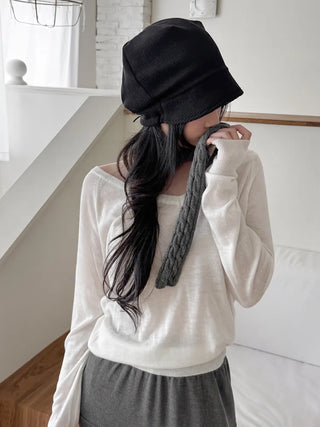 Mood Line Loose Fit String Oversized Beanie Hat