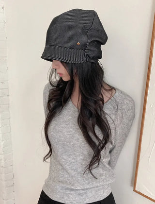 Mood Line Loose Fit String Oversized Beanie Hat