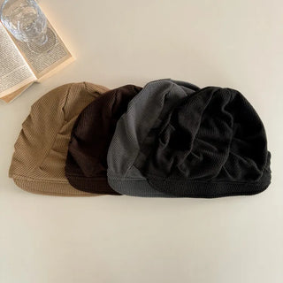 Loose-fit Knit Ribbed Pullover Bandana Beanie Hat Collection
