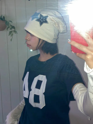 Loose-fit Knit Ribbed Pullover Bandana Beanie Hat Collection