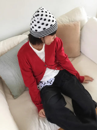 Loose-fit Knit Ribbed Pullover Bandana Beanie Hat Collection