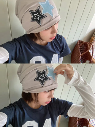 Loose-fit Knit Ribbed Pullover Bandana Beanie Hat Collection