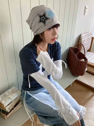 Loose-fit Knit Ribbed Pullover Bandana Beanie Hat Collection
