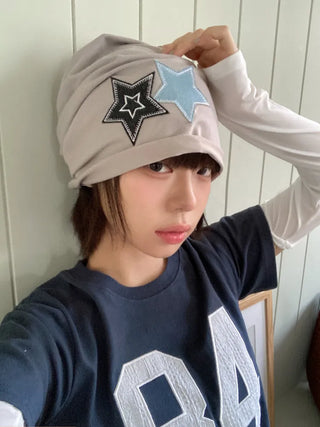 Loose-fit Knit Ribbed Pullover Bandana Beanie Hat Collection