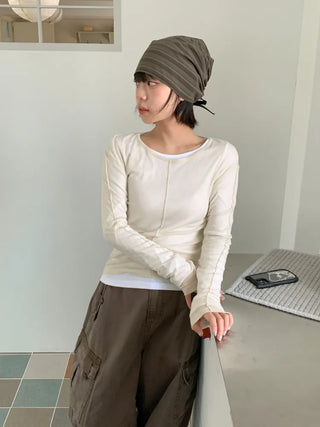 Loose-fit Knit Ribbed Pullover Bandana Beanie Hat Collection