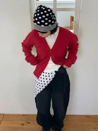 Loose-fit Knit Ribbed Pullover Bandana Beanie Hat Collection