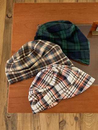 Loose-fit Knit Ribbed Pullover Bandana Beanie Hat Collection