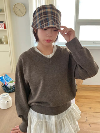 Loose-fit Knit Ribbed Pullover Bandana Beanie Hat Collection