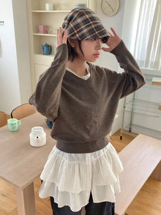 Loose-fit Knit Ribbed Pullover Bandana Beanie Hat Collection