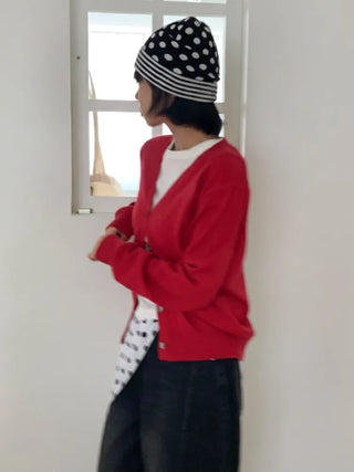 Loose-fit Knit Ribbed Pullover Bandana Beanie Hat Collection