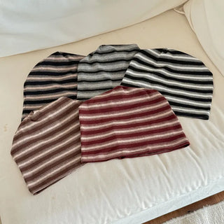 Loose-fit Knit Ribbed Pullover Bandana Beanie Hat Collection