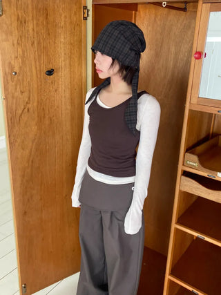 Loose-fit Knit Ribbed Pullover Bandana Beanie Hat Collection