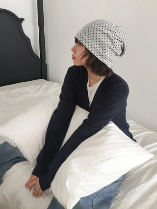 Loose-fit Knit Ribbed Pullover Bandana Beanie Hat Collection