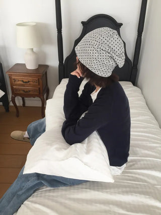 Loose-fit Knit Ribbed Pullover Bandana Beanie Hat Collection