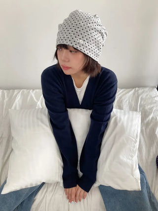Loose-fit Knit Ribbed Pullover Bandana Beanie Hat Collection