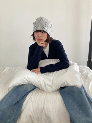 Loose-fit Knit Ribbed Pullover Bandana Beanie Hat Collection