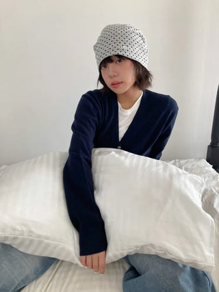 Loose-fit Knit Ribbed Pullover Bandana Beanie Hat Collection