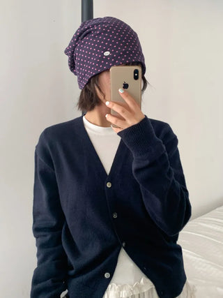 Loose-fit Knit Ribbed Pullover Bandana Beanie Hat Collection