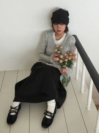 Loose-fit Knit Ribbed Pullover Bandana Beanie Hat Collection