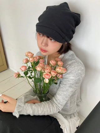 Loose-fit Knit Ribbed Pullover Bandana Beanie Hat Collection