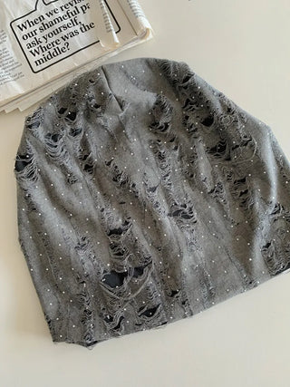 Loose-fit Knit Ribbed Pullover Bandana Beanie Hat Collection