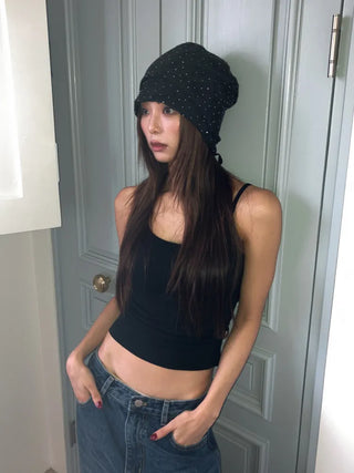 Loose-fit Knit Ribbed Pullover Bandana Beanie Hat Collection