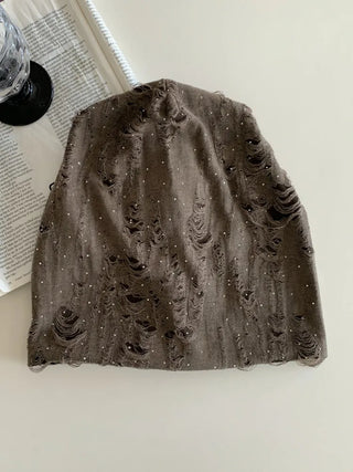 Loose-fit Knit Ribbed Pullover Bandana Beanie Hat Collection