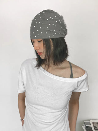 Loose-fit Knit Ribbed Pullover Bandana Beanie Hat Collection